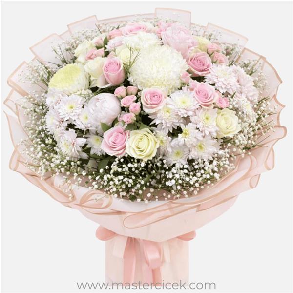 Pastel Tonlarda Özel Karışık Buket